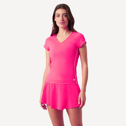 Ace V-Neck T-Shirt Pink Glo